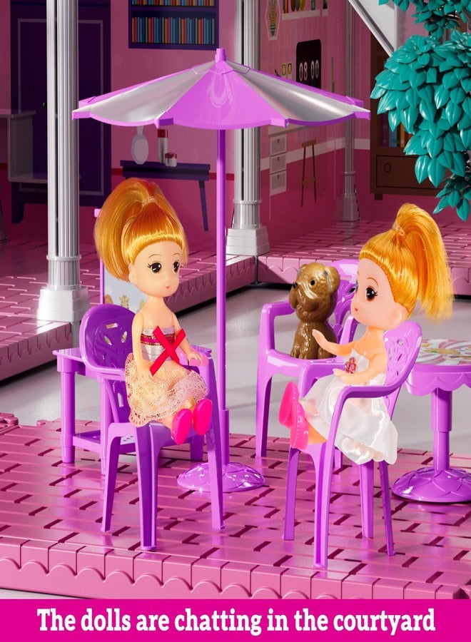 JUKUDAHU Villa Playset for Girls Ages 3-7, 3-Story 8 Room House with 2 Dolls, Furniture and Accessories, Indoor Playset Girls Toys for Ages 6-8, Pretend Toddler Toy, Birthday Gifts for Kids 4-8 - Image 3